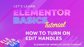How to turn on Elementor Edit Handles