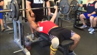 John Stearns Benching his bodyweight of 185 for 38 reps at the Reps for Charlie Fundraiser, 12/13/14