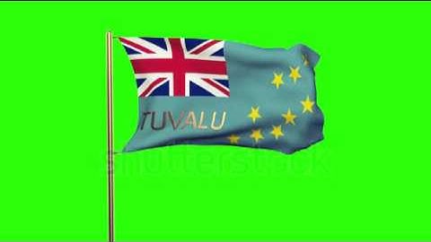 Tuvalu flag with title waving in the wind. Looping sun rises style. Animation loop Stock video by