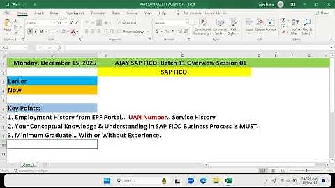 BATCH 11 SAP S4 HANA FICO Overview Session 01: Must Know FICO things before learning.