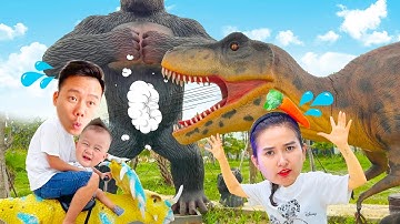 Changcady dẫn em Táo vào công viên khủng long, giải cứu tung tung sahur và các con vật