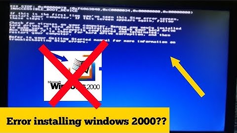 Problems while installing Windows 2000 ????