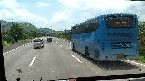 MSRTC BUSES OVERTAKING ON MUMBAI PUNE EXPRESSWAY - MSRTC SHIVNERI AND MSRTC SEMI LUXURY HIRKANI