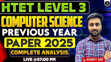 HTET Level 3 Computer Science Previous Year Paper 2025 | HTET PGT Computer Science PYQs 2025