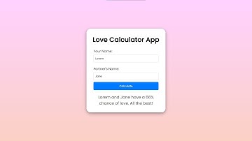Love Calculator App Using HTML, CSS and JavaScript with Source Code