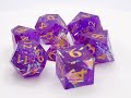 Sharp Edged - Amethyst Blast Old School 7 Piece DnD RPG Dice Set