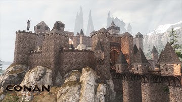 HOW TO BUILD A HILL CASTLE [SPEED BUILD] - CONAN EXILES