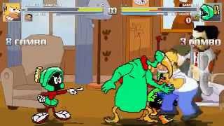 An Mugen Homer Simpson & Mr. Bean Vs Marvin & Duck Dodgers