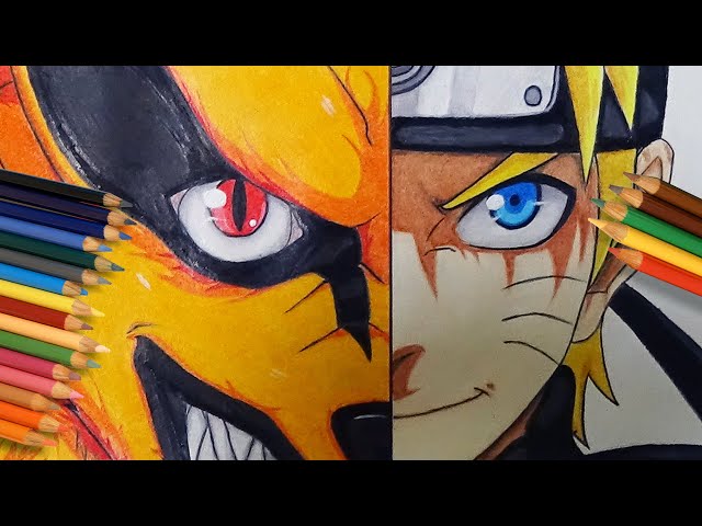 Replying to @cobiexian Drawing Naruto with color pencil #naruto