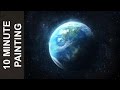 Painting the Planet Earth with Acrylics in 10 Minutes!