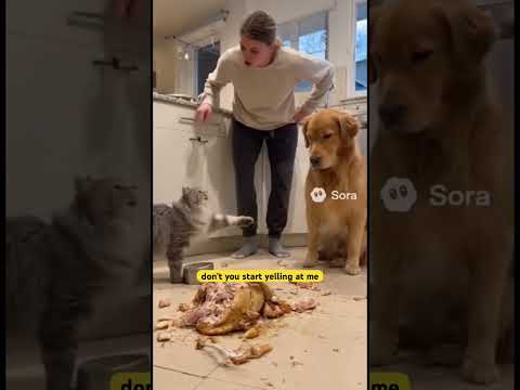 Cat Yells at Owner and Blames Dog After Chicken Heist