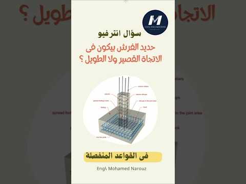 اتجاه الفرش فى القواعد المنفصلة اسئلة انترفيو مهندس مدنى مهندس اكسبلور  