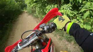 JG Ride 215 Honda CRF230F dirt bike on single track trails.