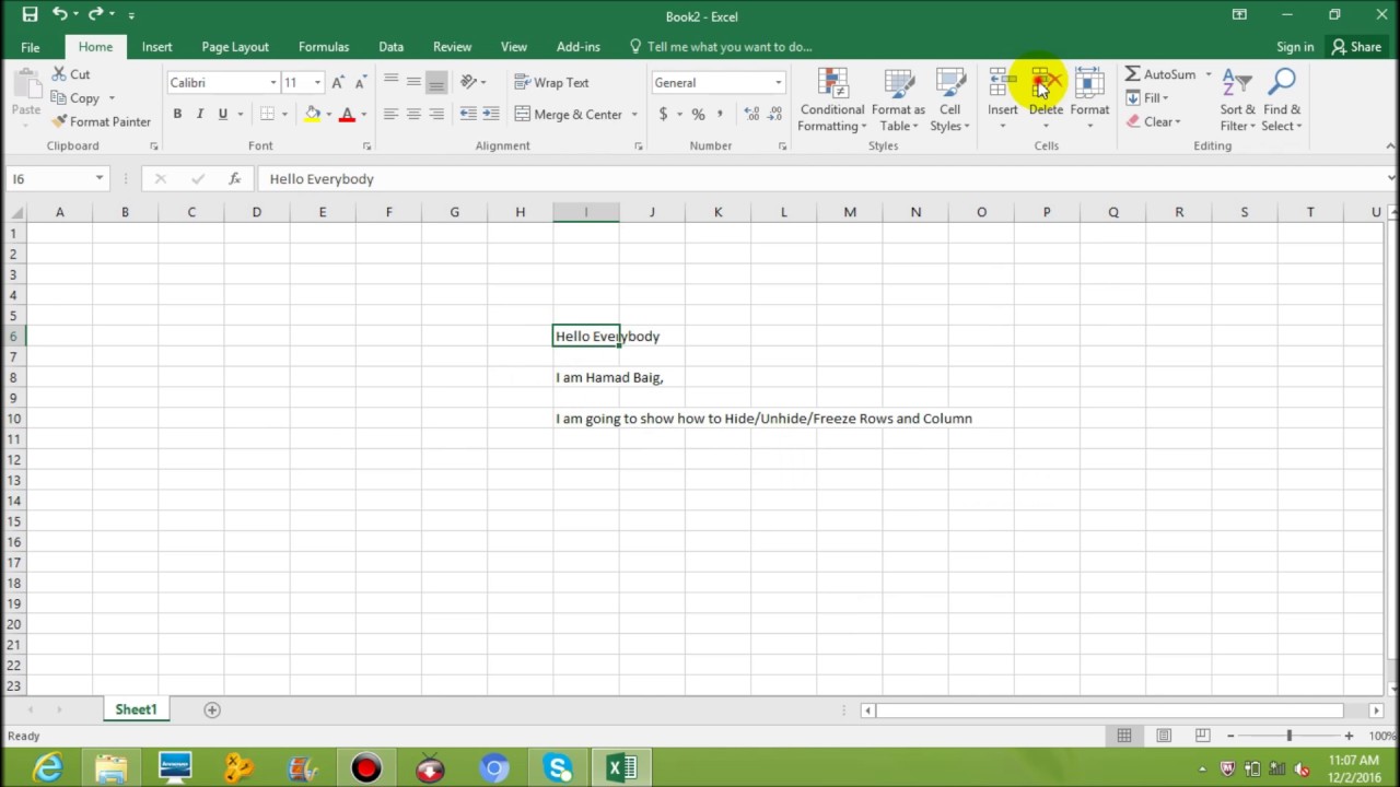 how to unhide a column in excel manually