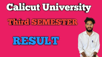 |Calicut University Third Semester Result ? |