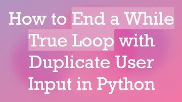 How to End a While True Loop with Duplicate User Input in Python