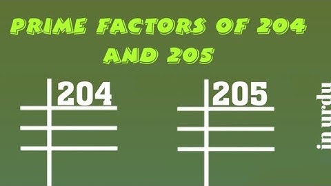 Prime Factors of 204 and 205 - Prime Factorization