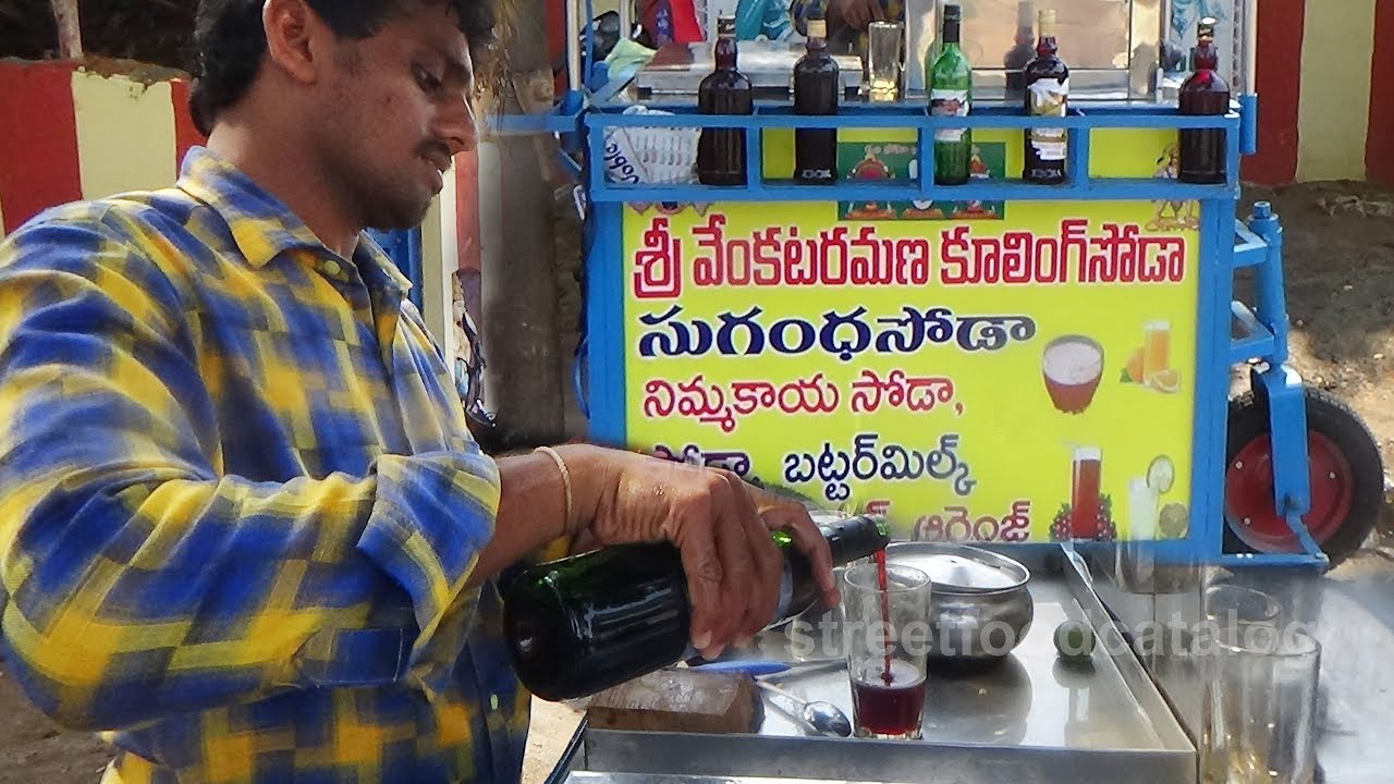 How to make Andhra Style Sugandhi Soda Best Indian Street Drinks