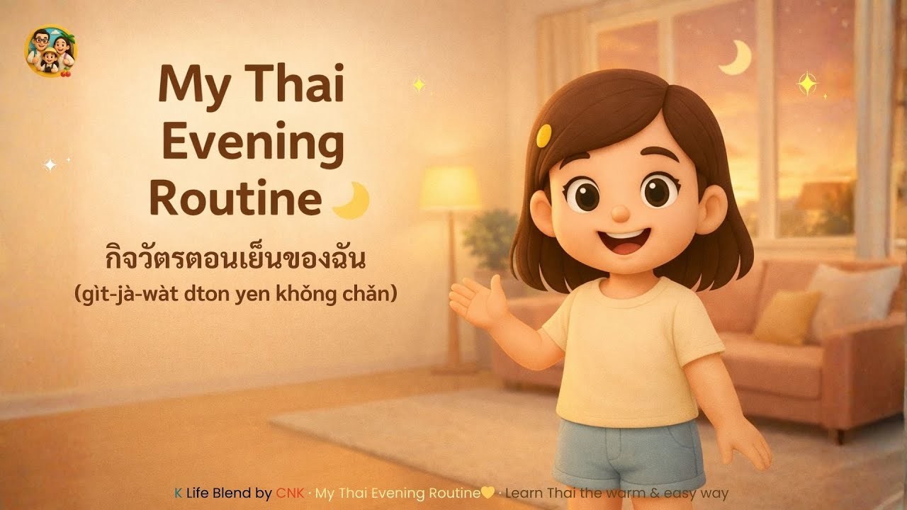 My Thai Evening Routine 🌙 | กิจวัตรยามเย็นแบบไทย | Learn Thai with CNK | K Life Blend by CNK
