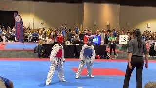 2022 AAU #taekwondo Olympic Sparring Nationals Highlights (1011 youth Black Belt, 35K Division)