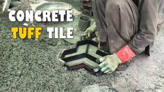 How to make tuff tile |  How Paver Blocks are Made | Concrete Tuff Tile | Yellow Skills #handmade