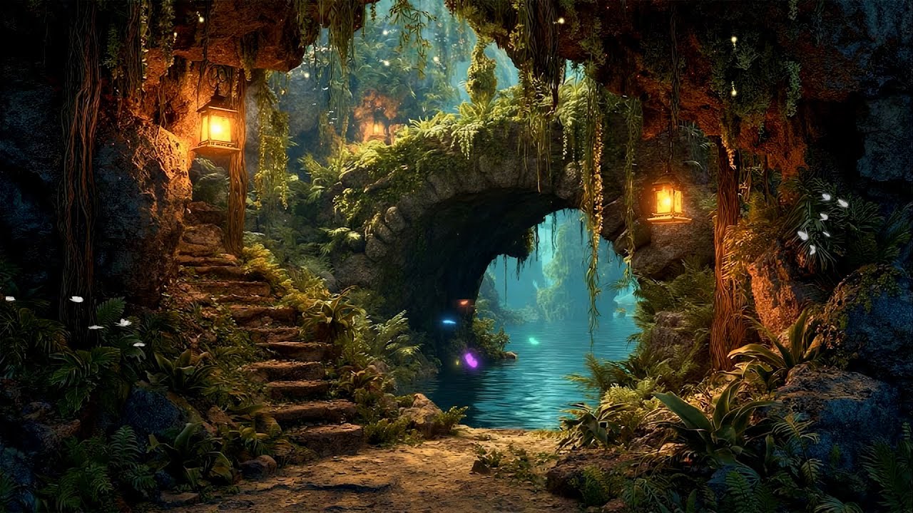 Echoing Song of the Fairy Underground Cavern✨ | Enchantted Fantasy Music and Ambience 🌺🌿