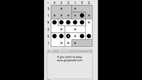 Grey is Odd - Today grids. Solution level 1 6X6 dated 05-26-2024 #logicpuzzles #logicgames  #games