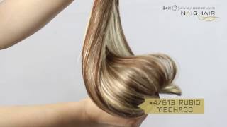 Color #4/613 Rubio con Mechas Oscuras - Extensiones de Pelo Natural Cabello Rubio Con Luces