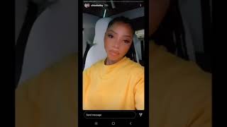 Chloe x Halle Chloe Bailey fam/studio/gym flow IG stories 3-17-21