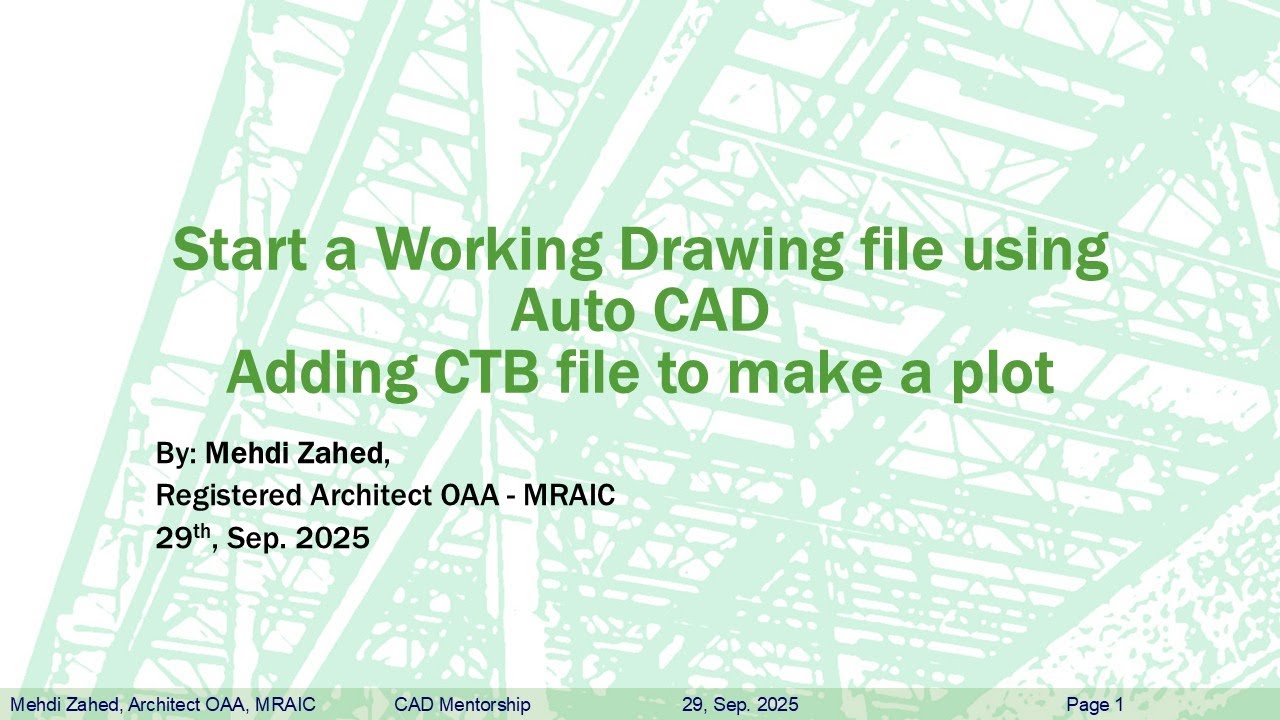 Start a Working Drawing file using AutoCAD, Title Block, use of CTB ...