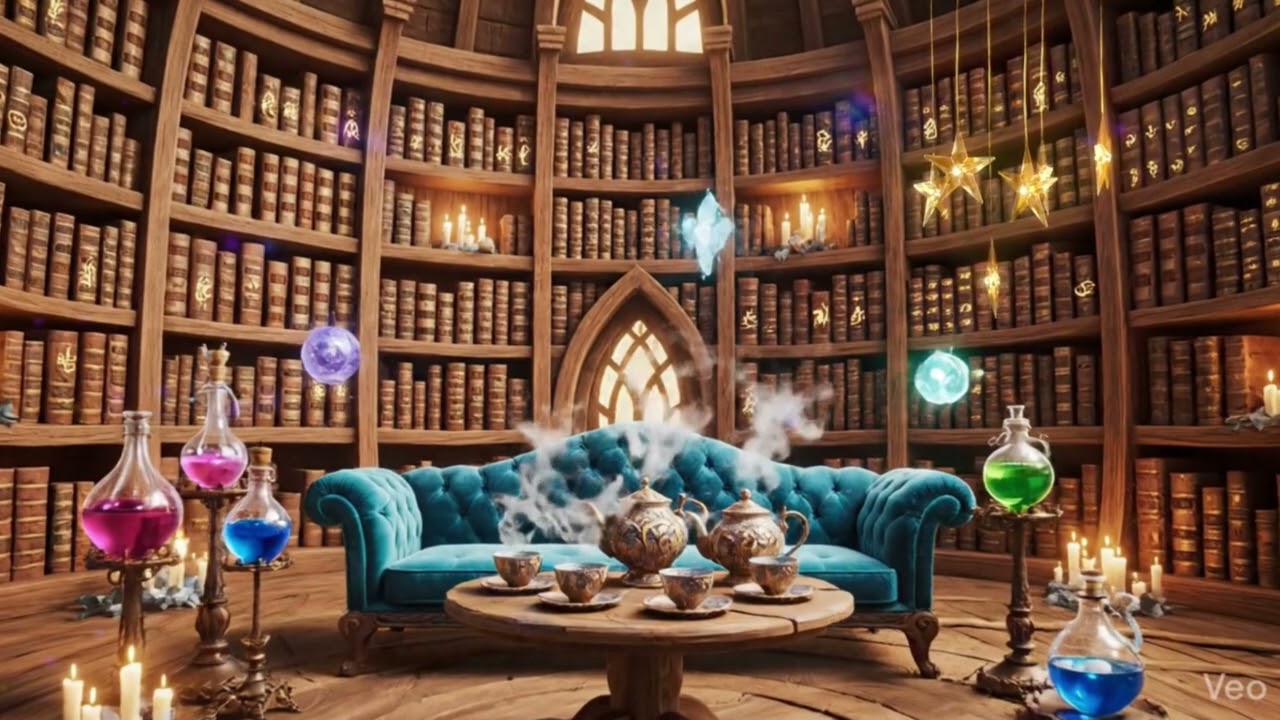 Magic library | background | for relaxing [1 hour]