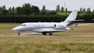 NetJets Europe Cessna Citation Latitude CS-LTE departing from Cambridge
