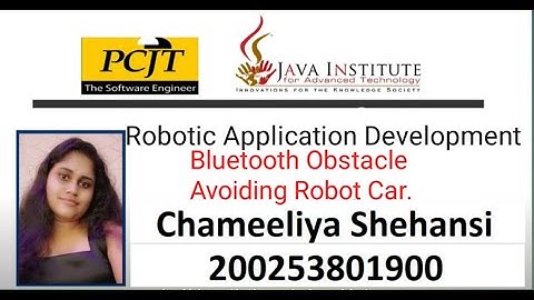 Obstacle Avoiding Robot Car | Java Institute | PCJT Software Engineering | Chameeliya Shehansi.
