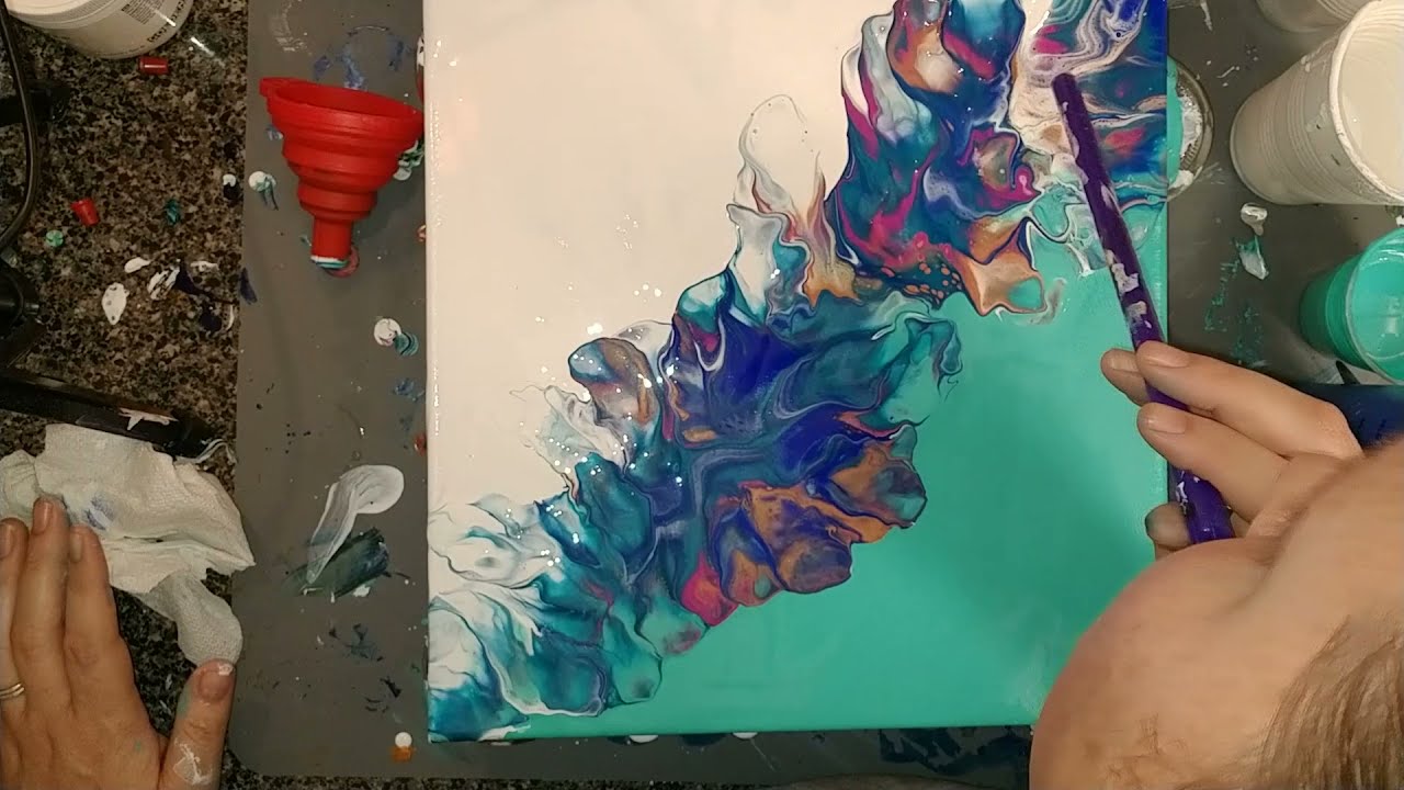 Color Split Funnel Pour | Acrylic Paint Pour | Funnel Pour