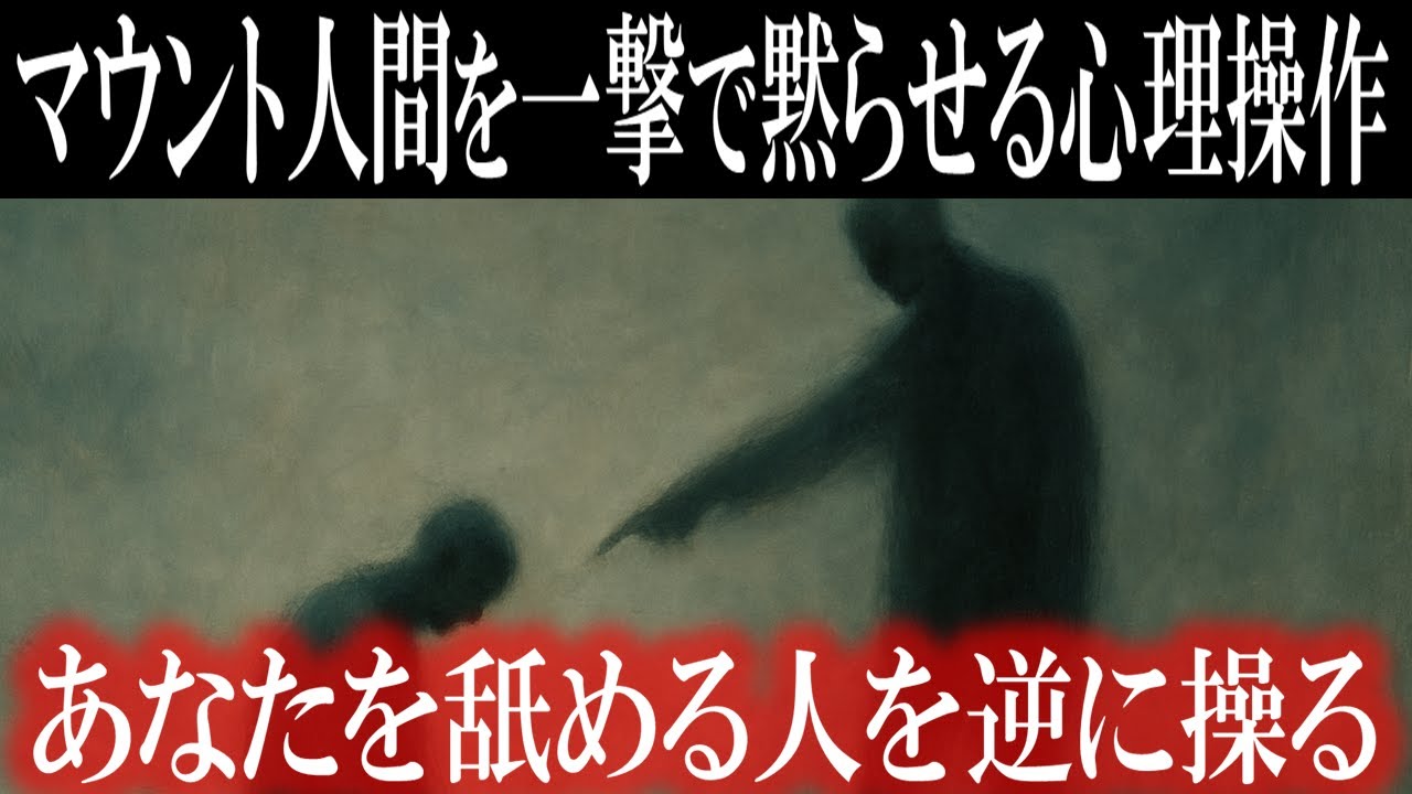 【悪用厳禁】マウント人間を一撃で黙らせる心理操作3選【ブラック心理学】