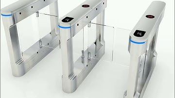 Slim Swing Gate Turnstile Access Management Automatic Swing Gates With Face Recognition
