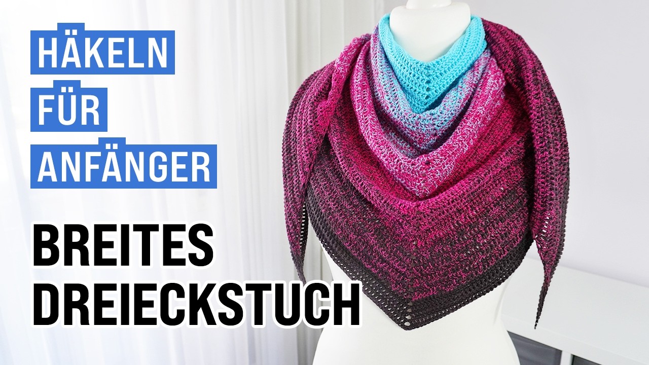 Breites Dreieckstuch aus Stäbchen häkeln | super einfach | perfekt für Anfänger