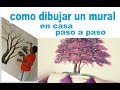 Como pintar un arbol en pared. paso a paso