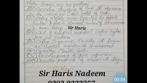 Botany XII GUESS PAPERS KARACHI INTER EXAMS SIR HARIS NADEEM @syedharisnadeem