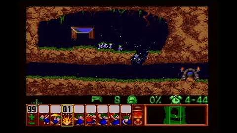 Lemmings (SNES) Tricky 15: Ozone Friendly Lemmings