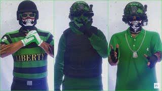 GTA V - 5 Easy Tryhard Outfits Tutorial #65 (Green Outfits 2022)