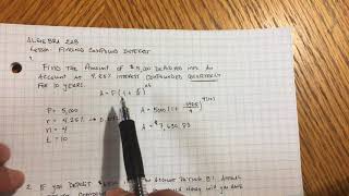Algebra 2: Finding Compound Interest