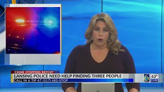 Crime Stoppers: 3 wanted on warrants out of Lansing