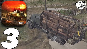 MUDRUNNER MOBILE Gameplay Walkthrough Part 3 - Crane Operator, Cross A River (iOS, Android)