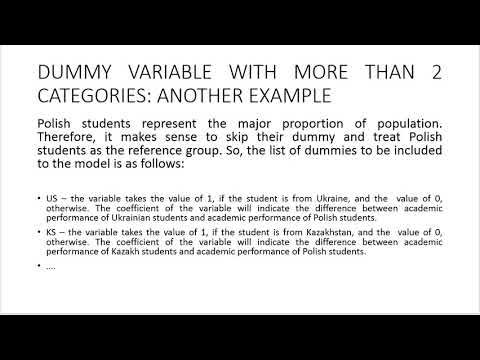 9.3. Dummy variables for more than two categories - YouTube