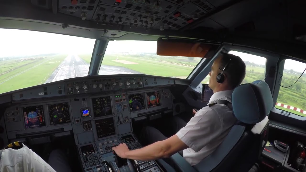 Cockpit view landing in Ranchi India