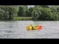 Awesome! Giant Lego Man floating down the Danube River