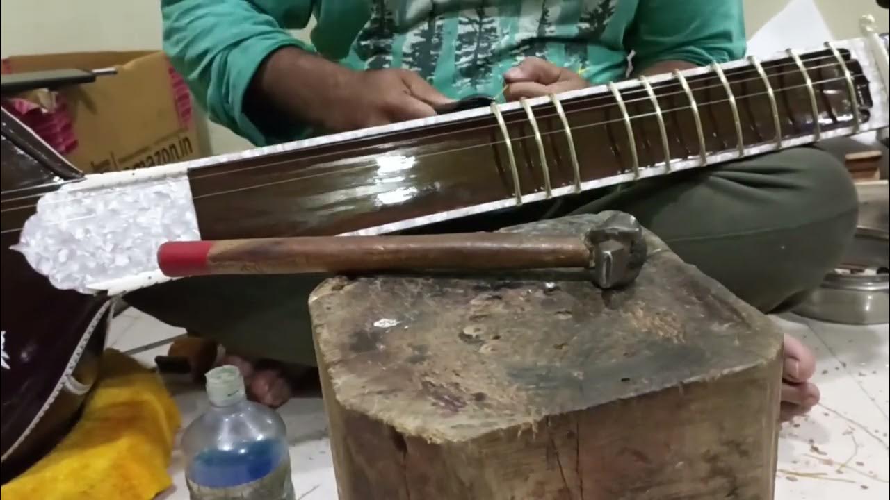 Sitar fret Setting by naeem sitarmaker icm sitar miraj sitarmaker 