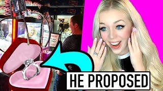 HE PROPOSED TO HER WITH THE CLAW MACHINE! CUTEST ARCADE PROPOSALS EVER!!!