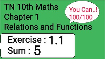 TN 10th Maths Chapter 1 Relations and Functions Exercise 1.1 Sum 5